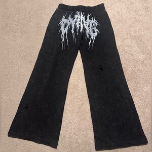 Death Rock Wide Leg Sweatpants by Widow (Dolls Kill)